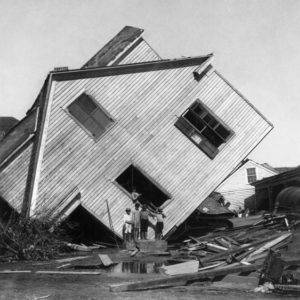 Building damaged by Hurricane